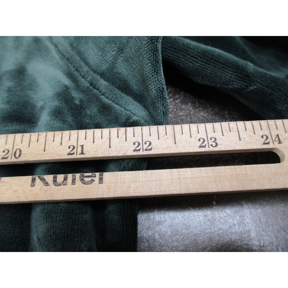 Mossimo Shirt Mens Medium Green Velour Polo Long Sleeve Chest Pocket Collared - Picture 9 of 14